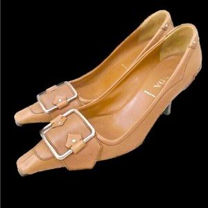 💯AUTHENTIC PRADA Prada Italy made heel pumps size 35 Brown series ladies